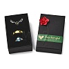 Kraft Paper Gift Boxes with Faux Rose Flower Outside for Jewelry Set CON-Z011-01B-02-3
