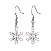 Non-Tarnish Hollow Christmas Snowflake 201 Stainless Steel Dangle Earrings for Women EJEW-JE05875-1