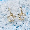 Brass & Clear Cubic Zirconia & Glass Stud Earrings EJEW-Q014-15G-4