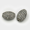 Brass Micro Pave Cubic Zirconia Beads ZIRC-F001-53B-1