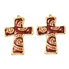 304 Stainless Steel Enamel Rhinestone Big Pendants STAS-L314-09G-01-1