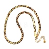 304 Stainless Steel Leopard Print Flat Snake Chain Necklaces for Women NJEW-A044-02A-G-4