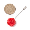 Resin Glitter Flower Brass Stick Lapel Pins JEWB-BR00170-01-3