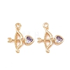 Brass Pave Cubic Zirconia Pendants KK-L261-18G-01-1
