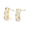 Brass Micro Pave Clear Cubic Zirconia Stud Earring Findings ZIRC-K087-16G-1