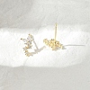 Brass Clear Cubic Zirconia Stud Earrings EJEW-Q014-30G-2