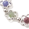 Flower Tibetan Style Alloy & Natural Tourmaline Beads Link Chain Bracelets for Women BJEW-JB12724-3