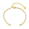 Brass Textured Oval Link Chains Bracelet Making AJEW-JB01656-1