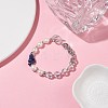 Natural Lapis Lazuli(Dyed) & Synthetic Moonstone & Pearl Beaded Bracelet BJEW-TA00058-2
