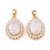 Golden Plated Brass Micro Pave Clear Cubic Zirconia Pendants ZIRC-F123-03D-2