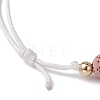 Dyed Natural Lava Rock Round Braided Bead Bracelets BJEW-JB09906-3