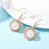 Gemstone Flower Dangle Earrings EJEW-JE06720-6
