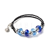 Faceted Glass European Beads Cord Bracelet BJEW-JB07035-02-1