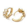 Brass Micro Pave Cubic Zirconia Hoop Earring EJEW-L271-19KCG-04-2