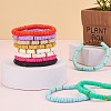 10Pcs 10 Colors Polymer Clay Heishi Beaded Stretch Bracelets BJEW-PH01445-3