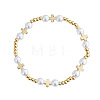 Religious Brass & Iron & Imitation Pearl Beads Stretch Bracelets for Women RY7339-1-1