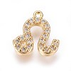 Golden Plated Brass Micro Pave Cubic Zirconia Charms ZIRC-L075-51L-1