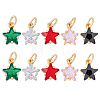 10Pcs 5 Colors Rack Plating Brass Micro Pave Cubic Zirconia Charms ZIRC-HY0001-05-1