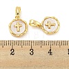 Brass Pave Shell Charms X-KK-G490-35G-3