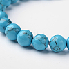 Synthetic Turquoise Round Bead Stretch Bracelets BJEW-L594-A01-2