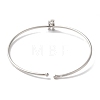 Rack Plating Brass Micro Pave Clear Cubic Zirconia Letter Open Cuff Bangles BJEW-A018-01P-R-3