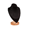 Bust Velvet & Wooden Necklace Display Stands NDIS-WH0020-03A-1