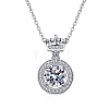 Anti-Tarnish Rhodium Plated 925 Sterling Silver Micro Pave Clear Cubic Zirconia Cable Chain Necklaces AJEW-U007-03P-1