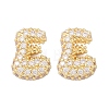 Brass Micro Pave Cubic Zirconia Stud Earrings EJEW-Z091-04G-E-2