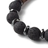 Natural Coconut Rondelle Beads Stretch Bracelets Set for Men Women BJEW-JB06771-8