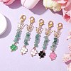 Clover Alloy Enamel Pendant Decorations HJEW-JM01628-2