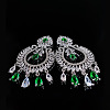 Teardrop Brass Micro Pave Cubic Zirconia Chandelier Earrings FS-WG7EBA5-01-2