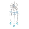 3Pcs 3 Styles Alloy Woven Net with Teardrop Big Pendants PALLOY-JF04660-3