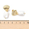 304 Stainless Steel and Natural Baroque Pearl Keshi Pearl Stud Earrings EJEW-JE07106-02-5