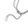 Clear Cubic Zirconia Heart with Padlock Pendant Necklace NJEW-L170-06P-4