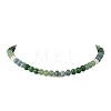 Gradient Dyed Natural White Jade Rondelle Beaded Necklaces with Glass Seed Beads for Women NJEW-JN06594-02-2