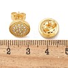 Brass Micro Pave Clear Cubic Zirconia Stud Earrings EJEW-D305-15G-4