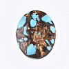 Assembled Natural Bronzite and Synthetic Turquoise Pendants G-S329-033-2