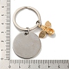 Teacher's Day Gift 201 Stainless Steel Flat Round with Word Keychains KEYC-E040-07P-3