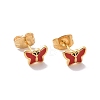 Enamel Butterfly Stud Earrings with 316L Surgical Stainless Steel Pins EJEW-P204-04G-2
