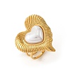 304 Stainless Steel Pave Imitation Pearl Cuff Open Rings RJEW-T037-04G-2