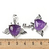 Natural Amethyst with Clear Cubic Zirconia Pendants G-G133-02P-22-3