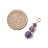 Natural Amethyst Round Beaded Pendants PALLOY-JF04700-02-2