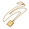 201 Stainless Steel Cable Chain Rectangle with Letter Pendant Necklaces NJEW-M070-01G-P-2