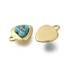 304 Stainless Steel Pave Synthetic Turquoise Charms STAS-U027-09G-05-2