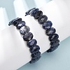 Natural Sodalite Faceted Beaded Stretch Bracelets for Women BJEW-K251-07C-1