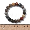 Natural Alashan Agate Round Beads Stretch Bracelets for Women BJEW-Z158-03M-02-5