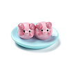 Opaque Resin Cute Pig Imitation Food Decoden Cabochons CRES-M016-01G-1