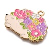Animal Flower Alloy Enamel Pendants ENAM-Q508-01F-2