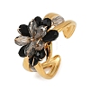 304 Stainless Steel Adjustable Cuff Rings with Glass Crystal RJEW-V010-05G-3