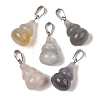 Natural Grey Agate Pendants G-B127-03P-19-2